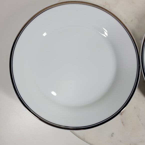 Williams Sonoma Open Kitchen Salad Plate 9" Gold Trim Porcelain 2-Pc Dinnerware - Picture 9 of 12
